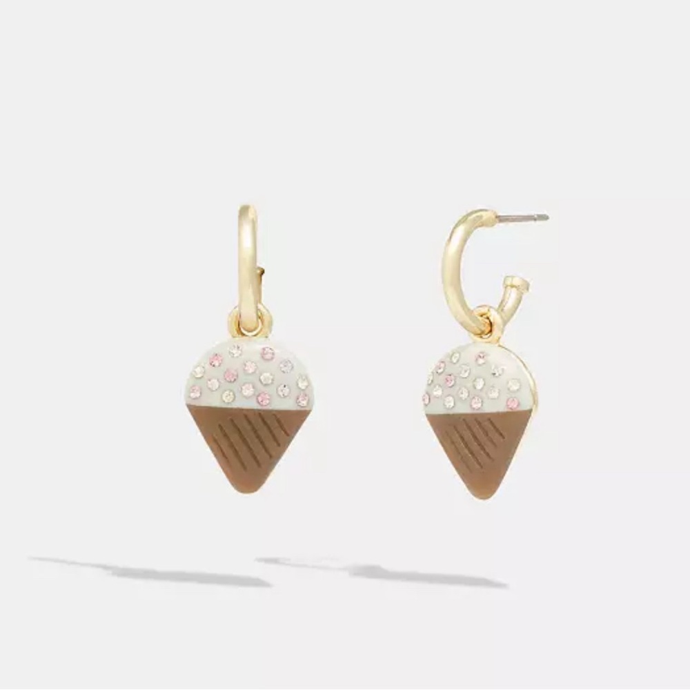 Coach Ice Cream‎ Cone Huggie Earrings. New